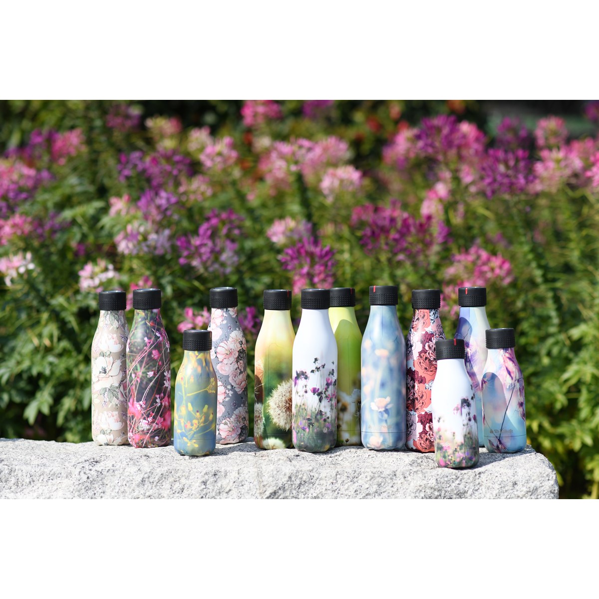 Les Artistes Bottle Up Design termoflaske 0,28L hvit med blomster